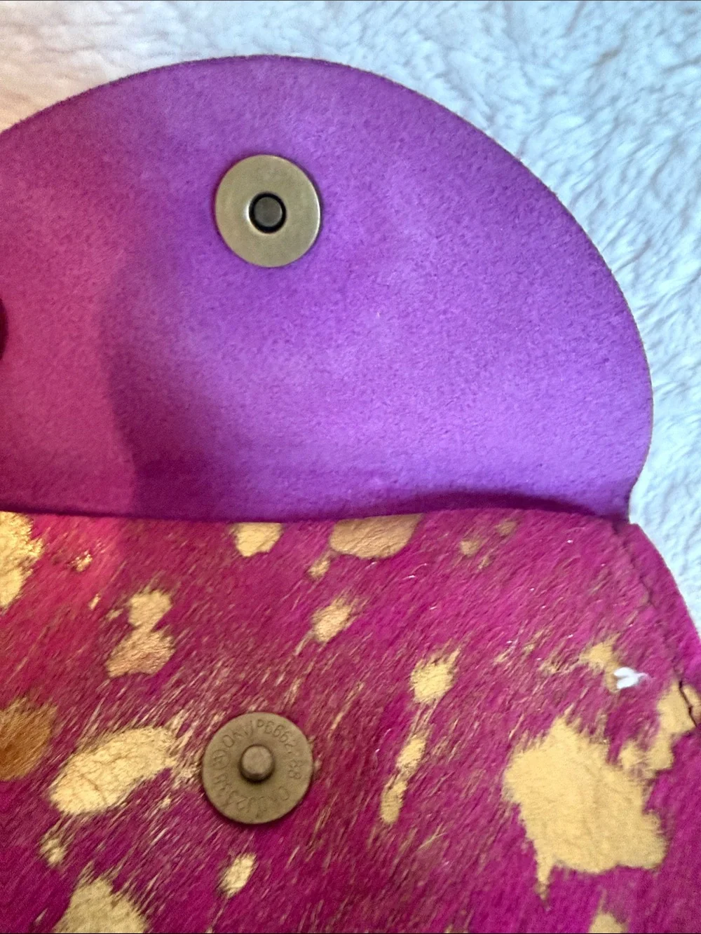 Keep It Gypsy Pink Gold Wash Cowhide Louis‎ Vuitton Medallion Wristlet Clutch